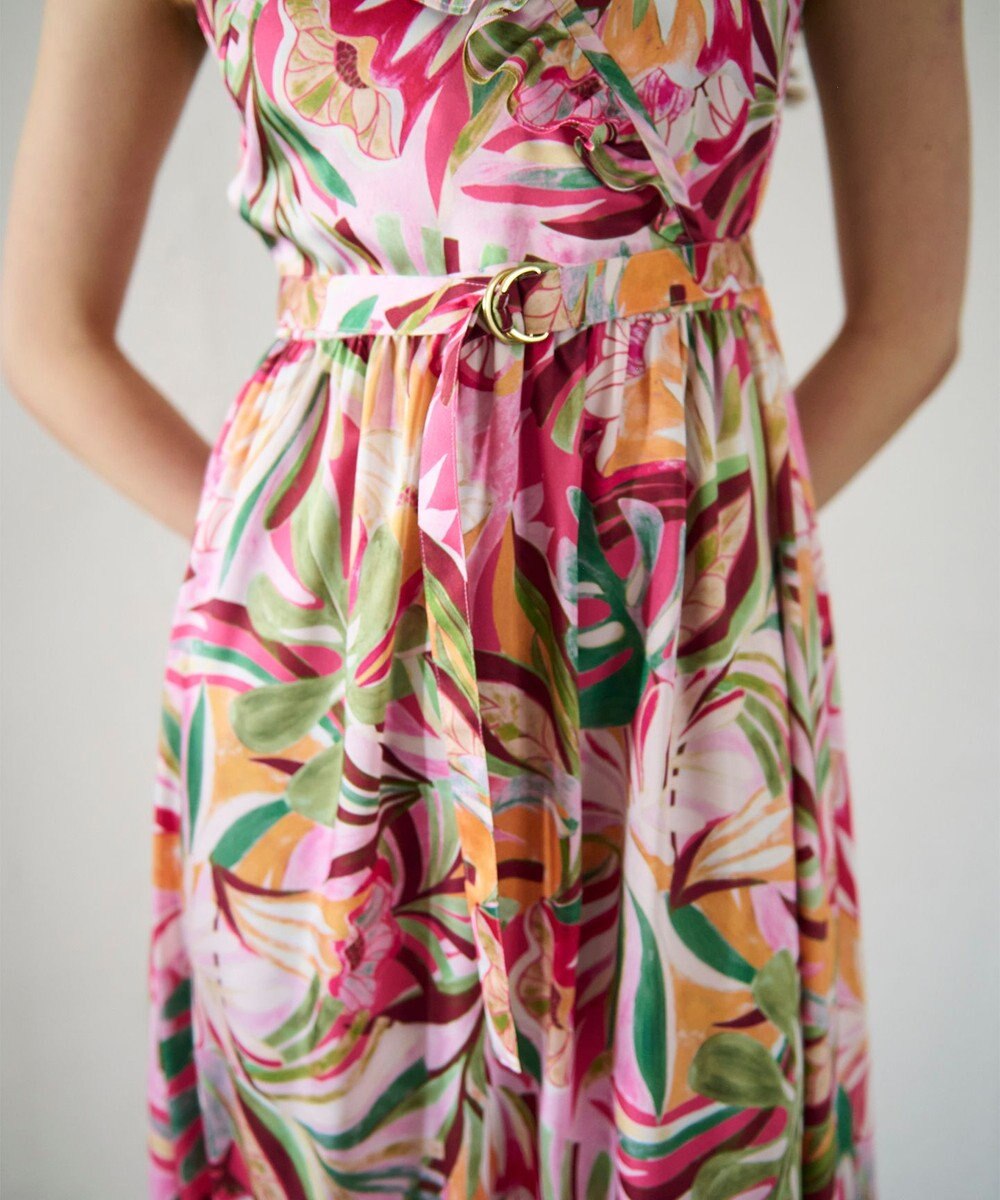 GRACE CONTINENTAL リーフプリントワンピース 