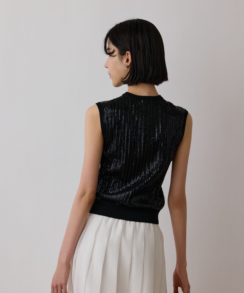 GRACE CONTINENTAL スパンコールニットノースリーブ