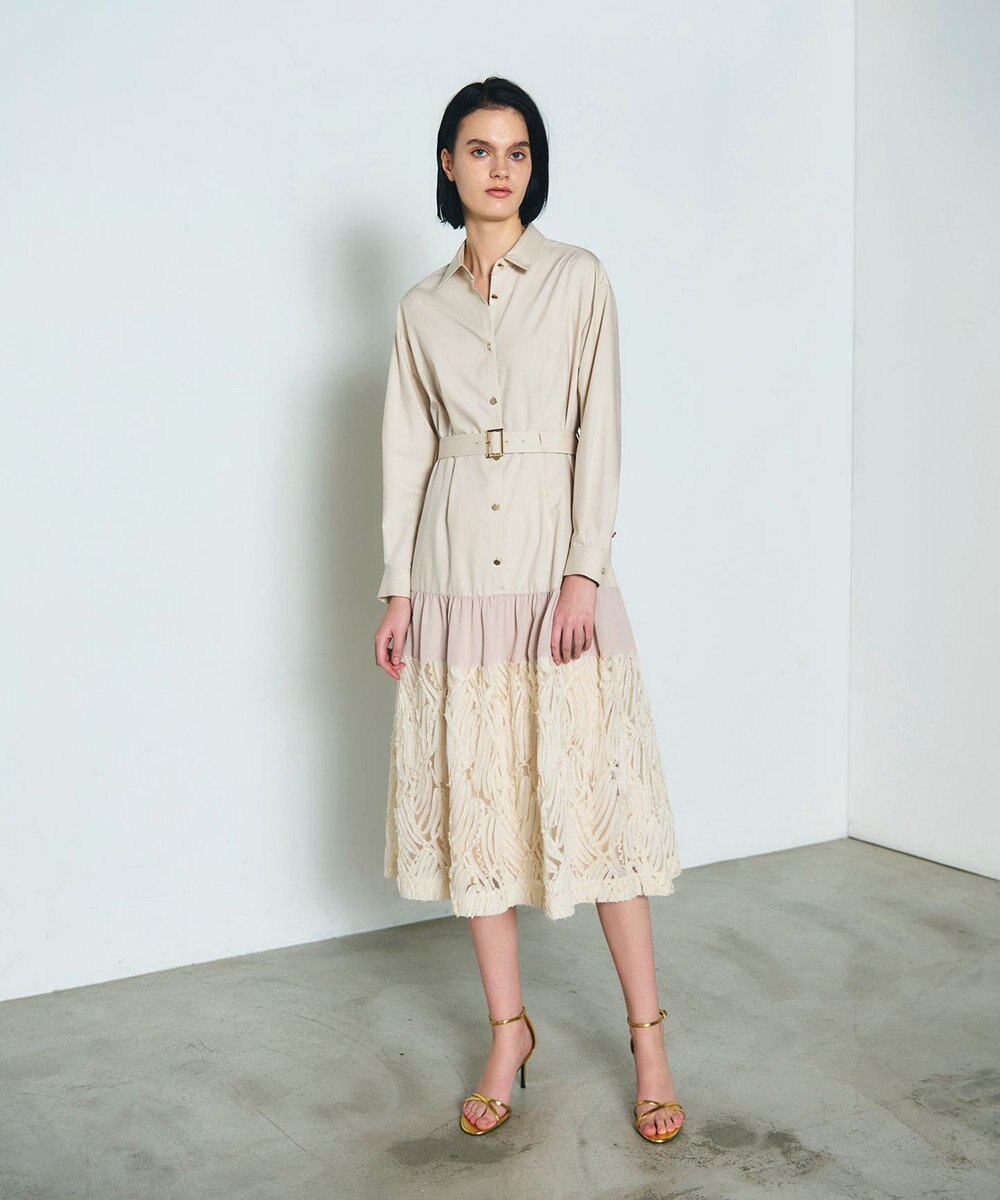 GRACE CONTINENTAL 刺繍ヘムシャツワンピース