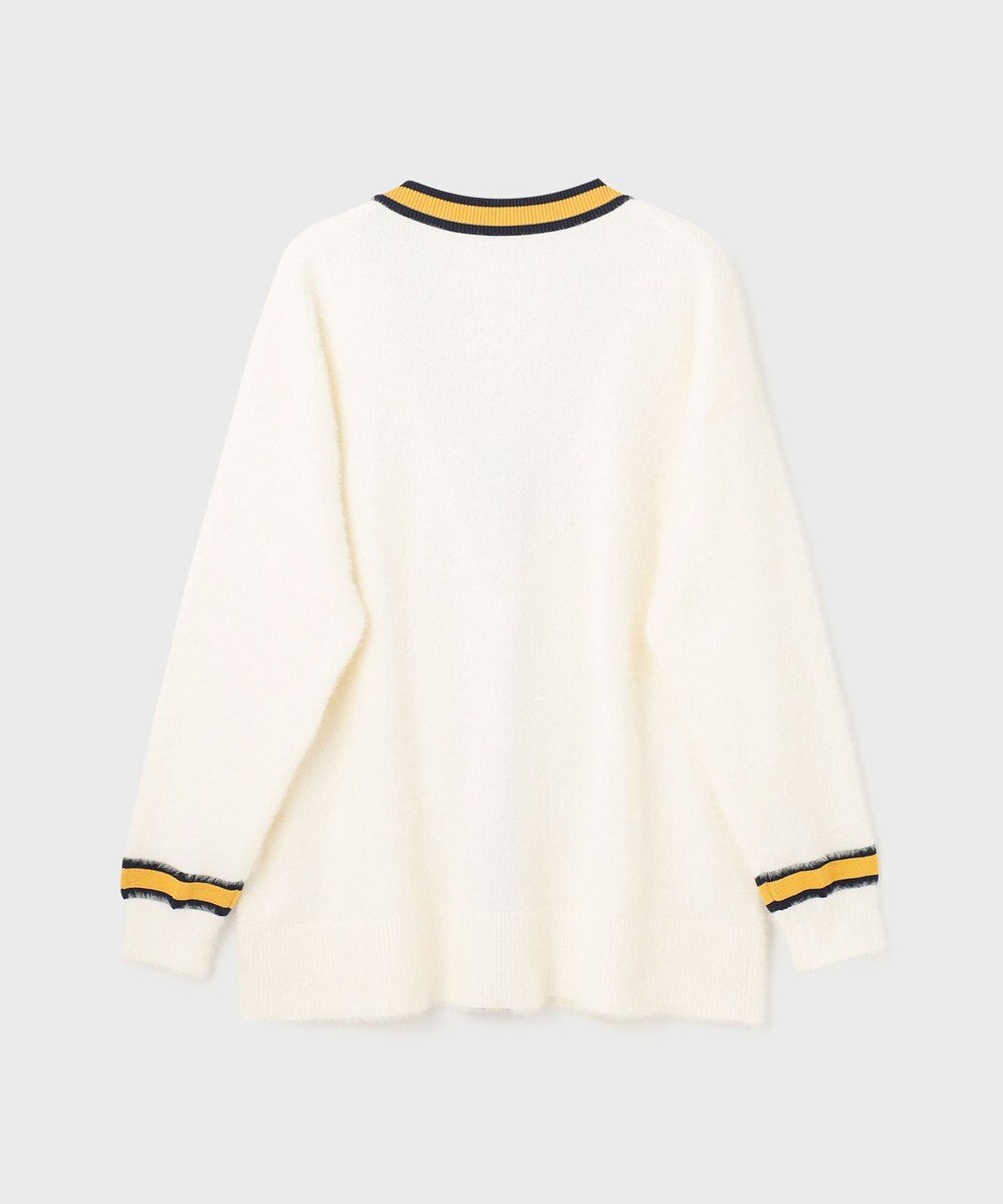 GRACE CONTINENTAL シャギーバイカラーニットカーディガン 