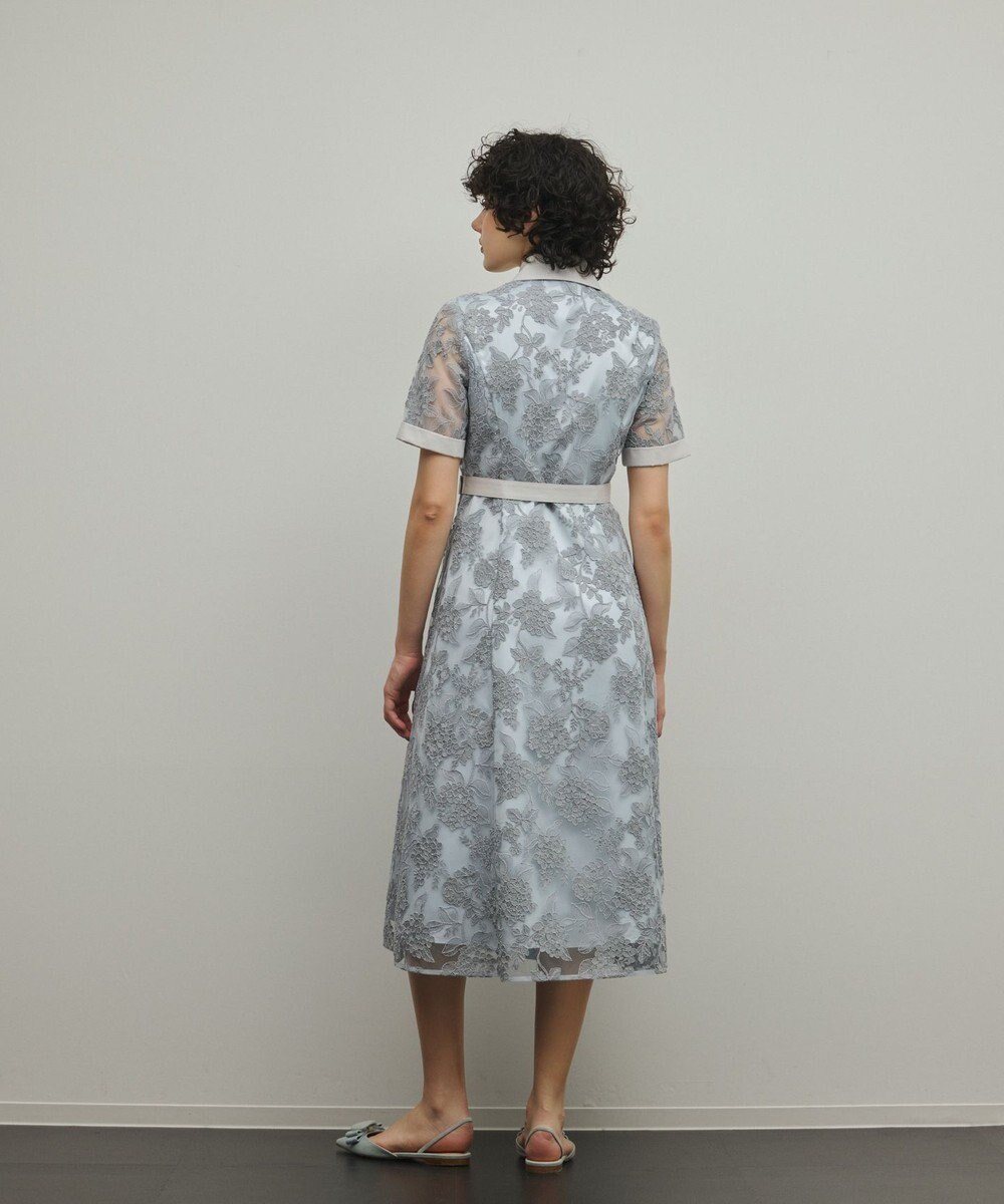 GRACE CONTINENTAL フラワーコード刺繍ワンピース 