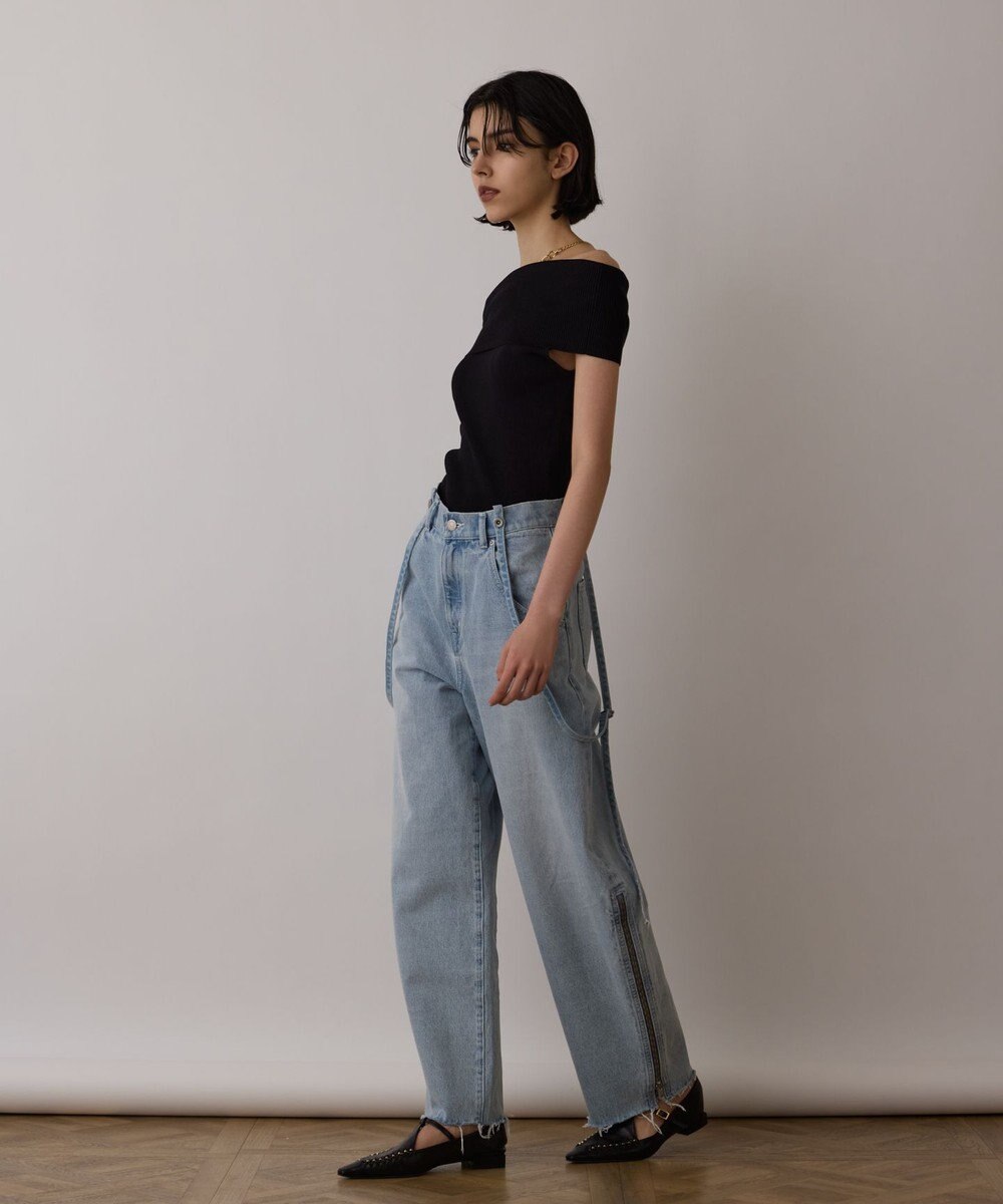 GRACE CONTINENTAL サス付zipデニムパンツ 