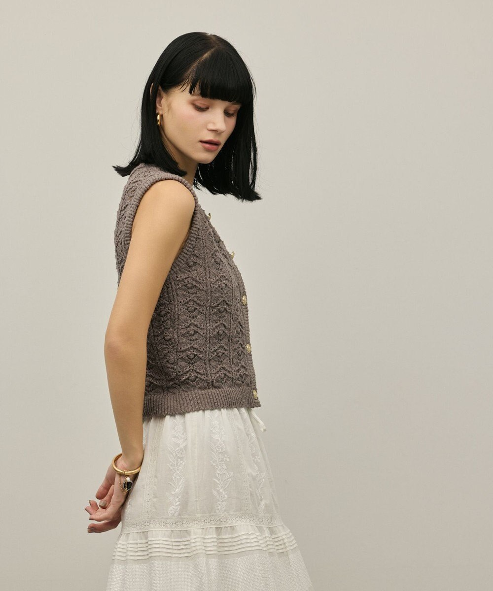 GRACE CONTINENTAL クロシェライクニットジレ 