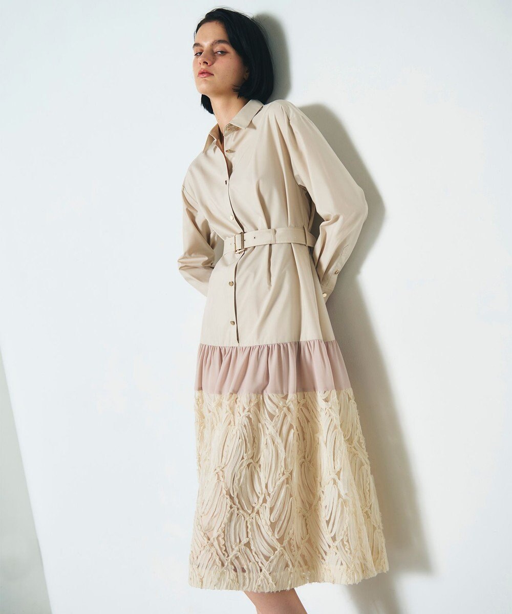 GRACE CONTINENTAL 刺繍ヘムシャツワンピース 