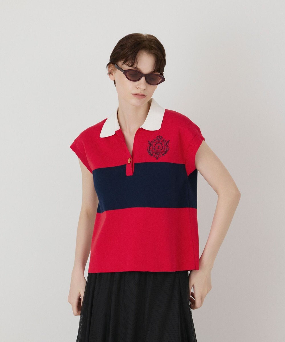 GRACE CONTINENTAL ラガーポロニットトップ 