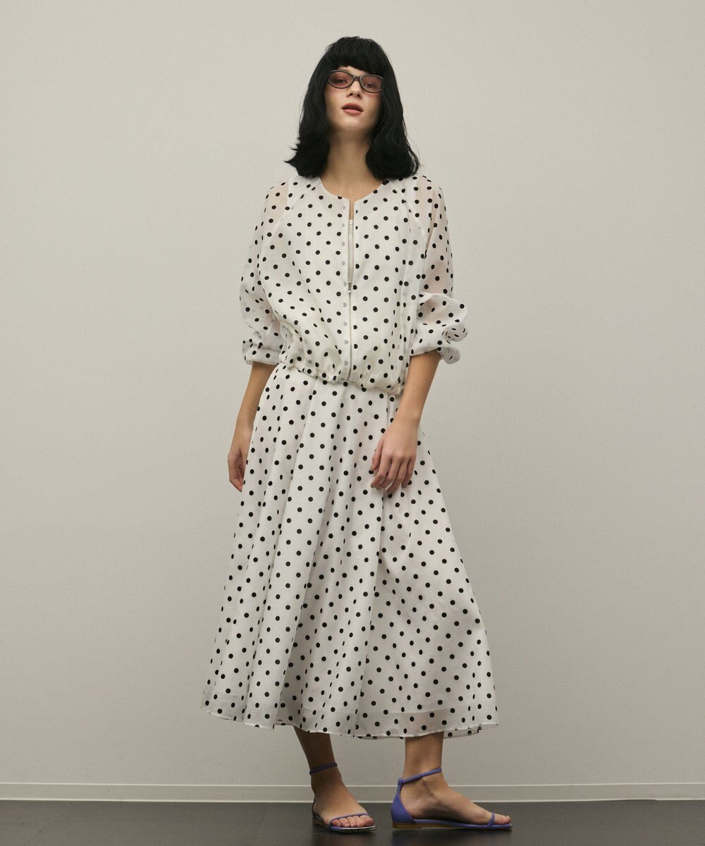 GRACE CONTINENTAL ドットフロッキーブルゾン 