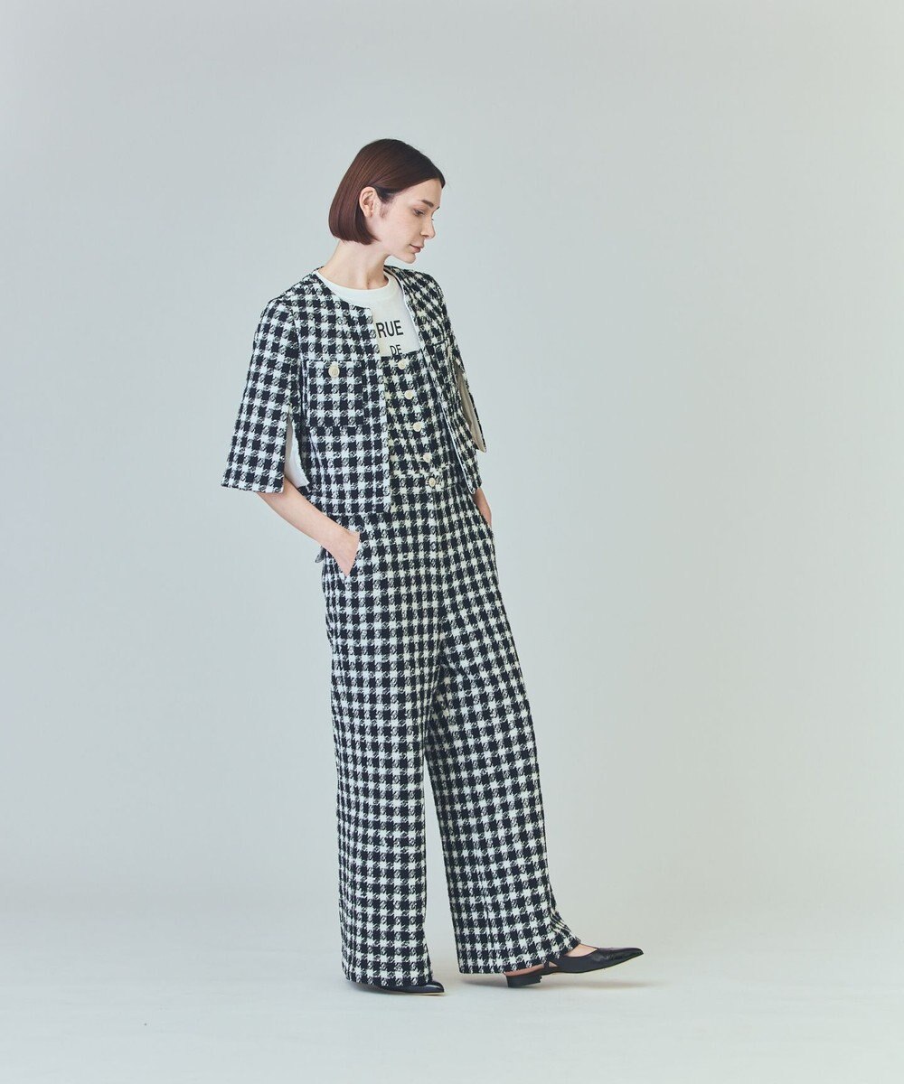 GRACE CONTINENTAL チェックツイードショートジャケット