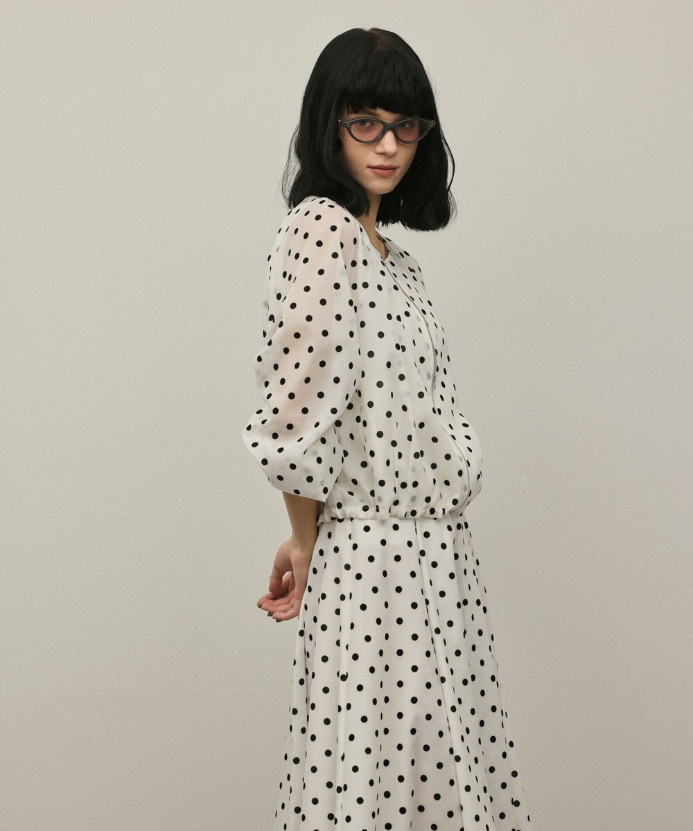 GRACE CONTINENTAL ドットフロッキーブルゾン 