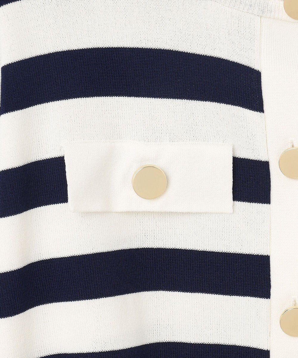 GRACE CONTINENTAL ニットボーダーカーディガン 