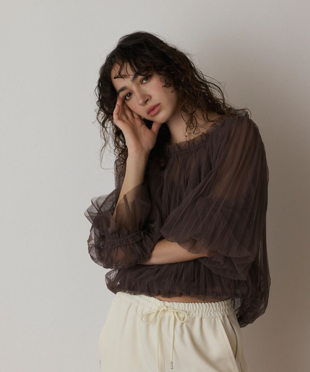 GRACE CONTINENTAL チュールプリーツトップ