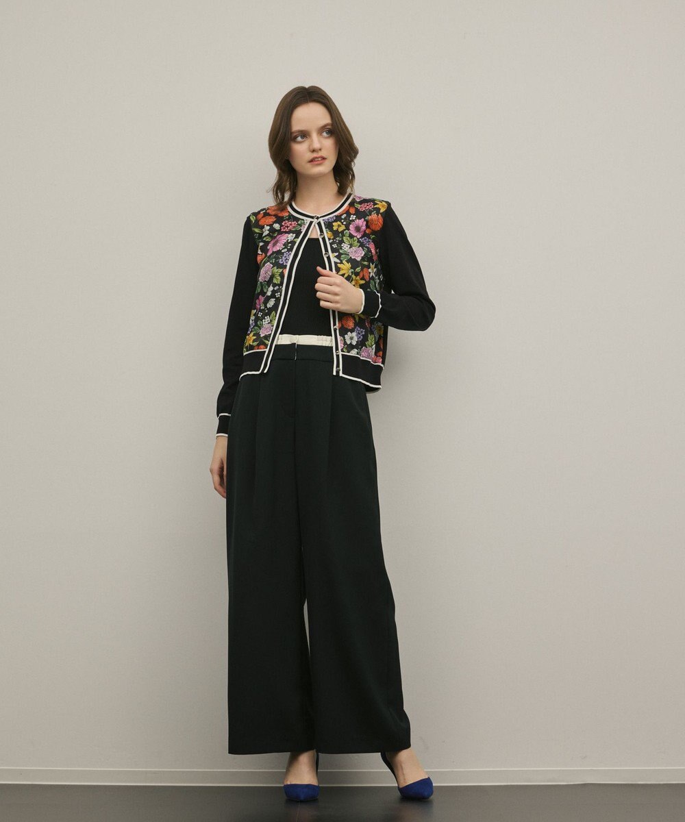 GRACE CONTINENTAL フラワープリントニットカーディガン 