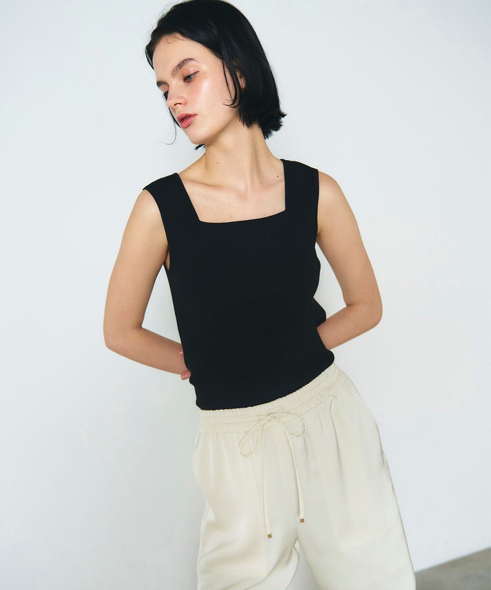 GRACE CONTINENTAL スクエアリブニットトップ