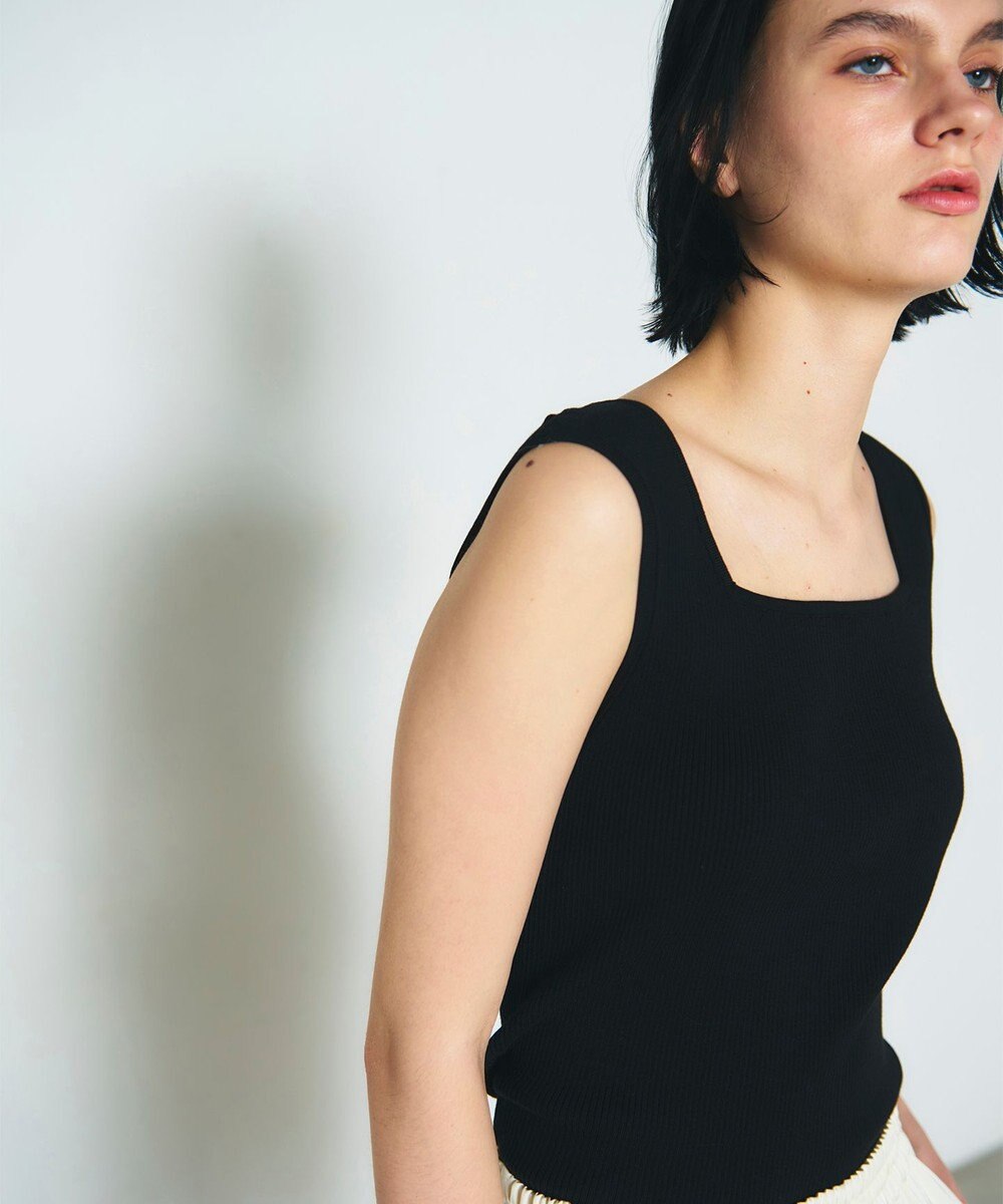 GRACE CONTINENTAL スクエアリブニットトップ 