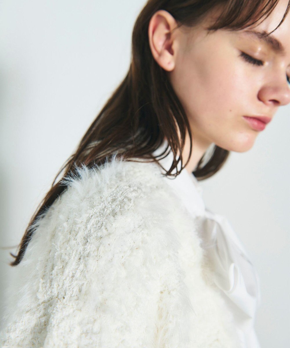 GRACE CONTINENTAL フェザーツイードニットカーディガン