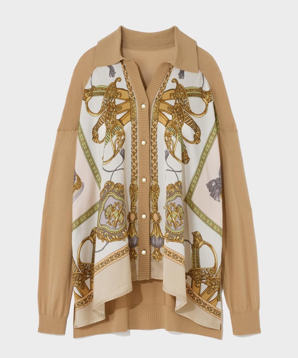 GRACE CONTINENTAL スカーフコンビカーディガン 