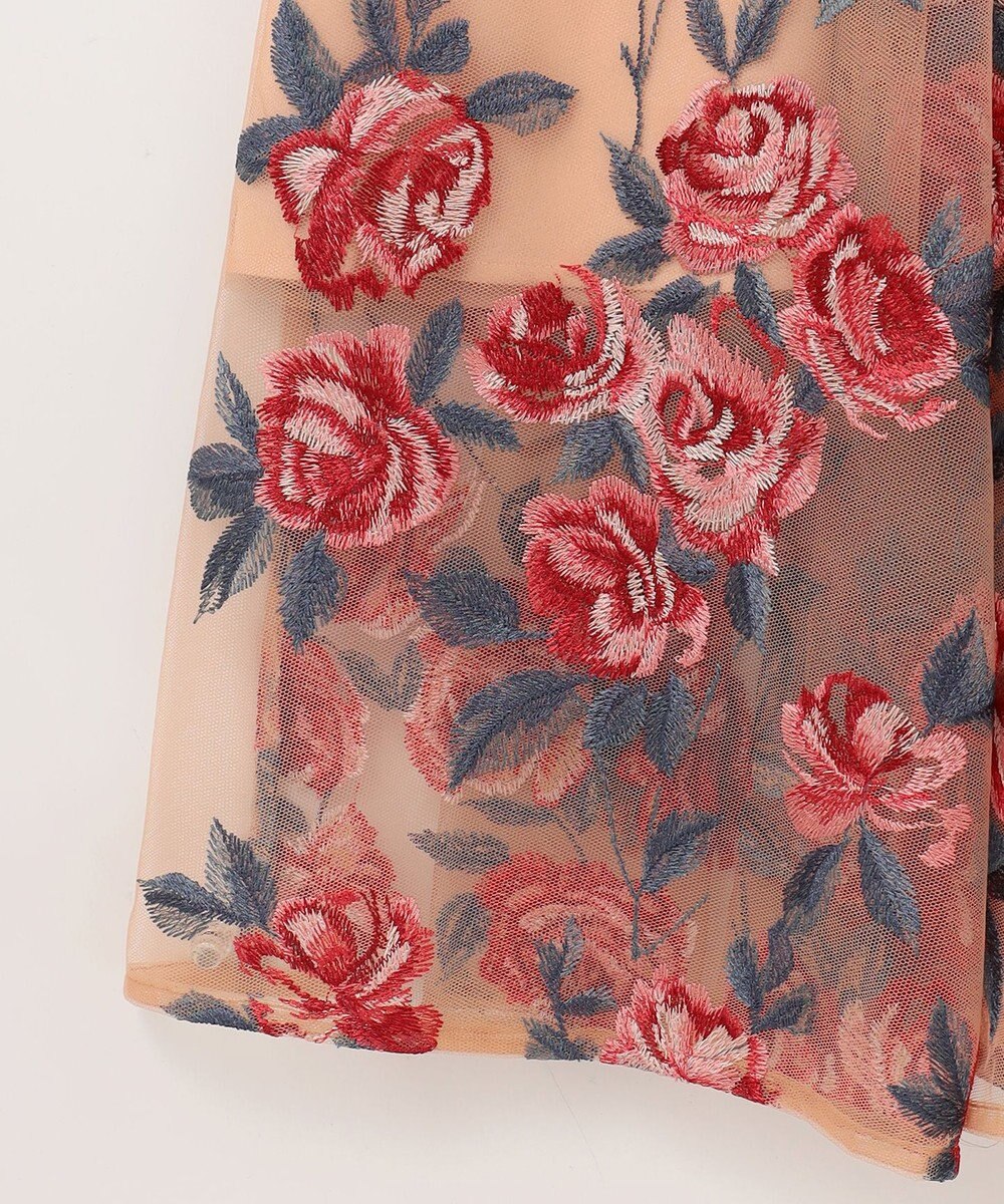 GRACE CONTINENTAL ローズ刺繍フレアドレス