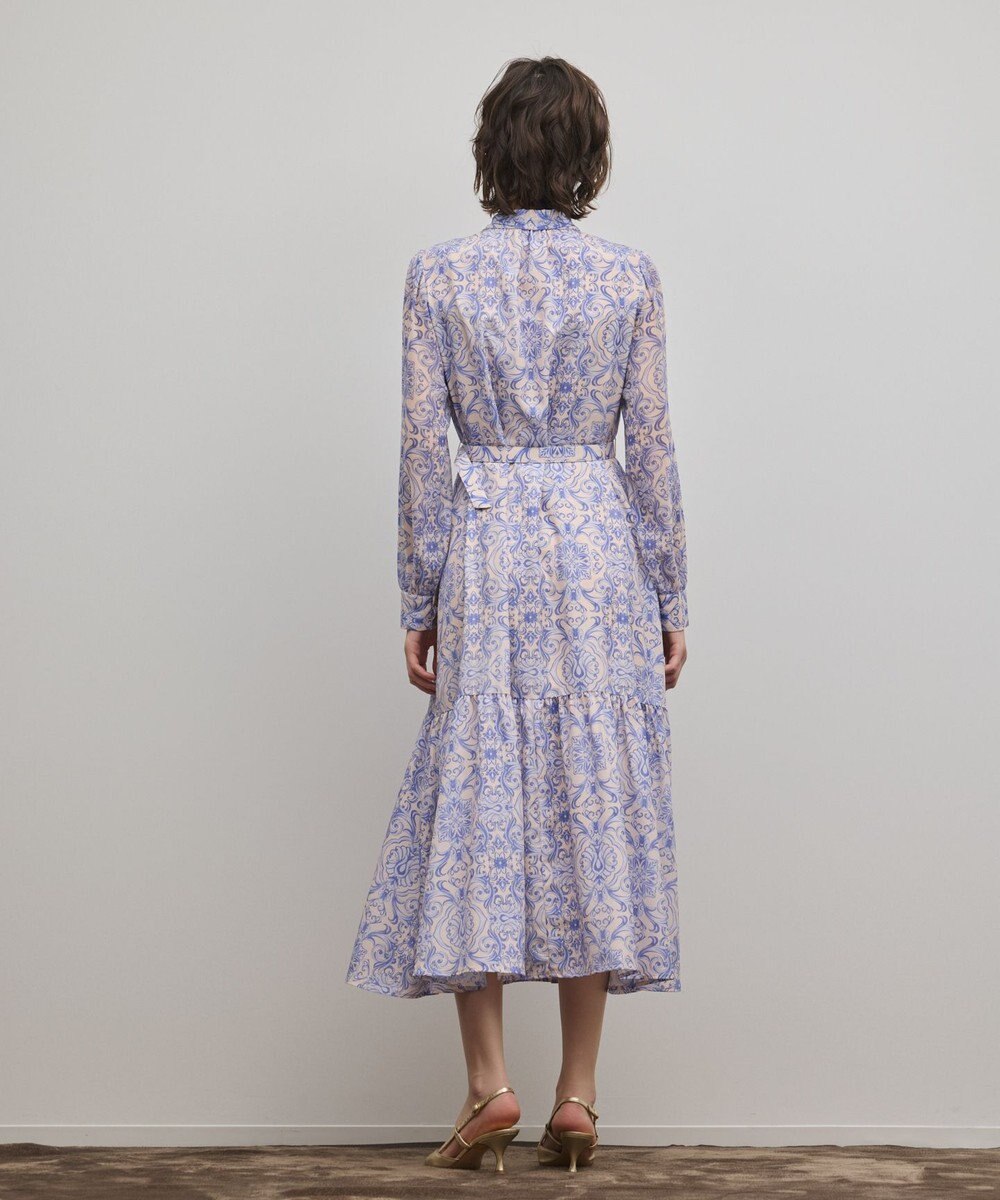 GRACE CONTINENTAL ダマスク柄風プリントワンピース 