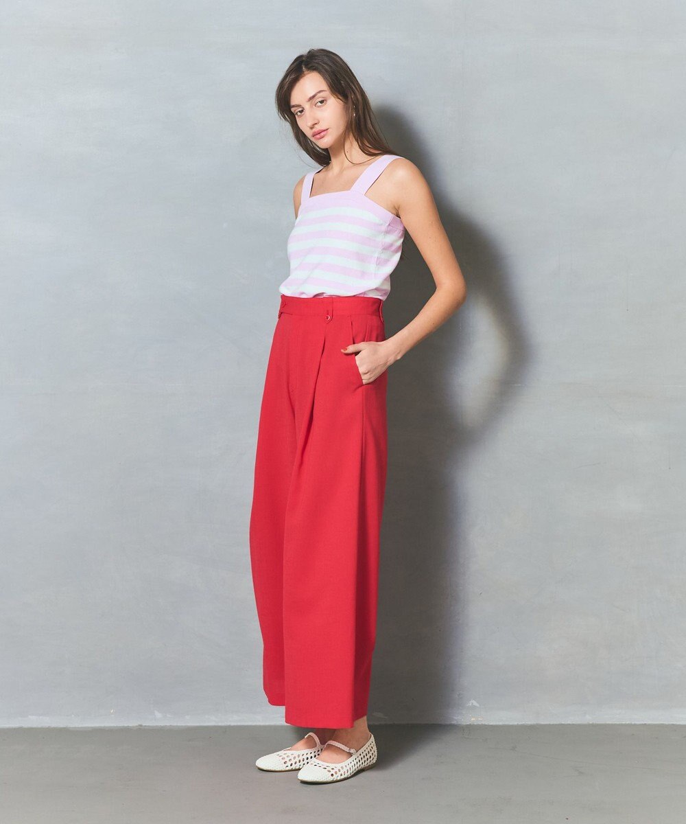 GRACE CONTINENTAL リネンタッチタックパンツ 