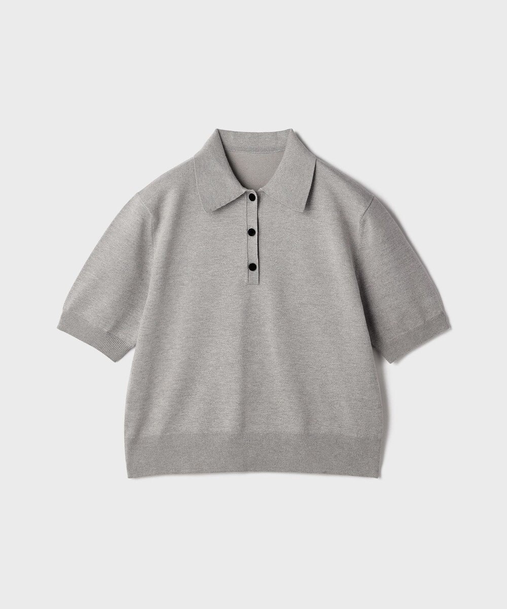 GRACE CONTINENTAL バイカラーポロニットトップ 