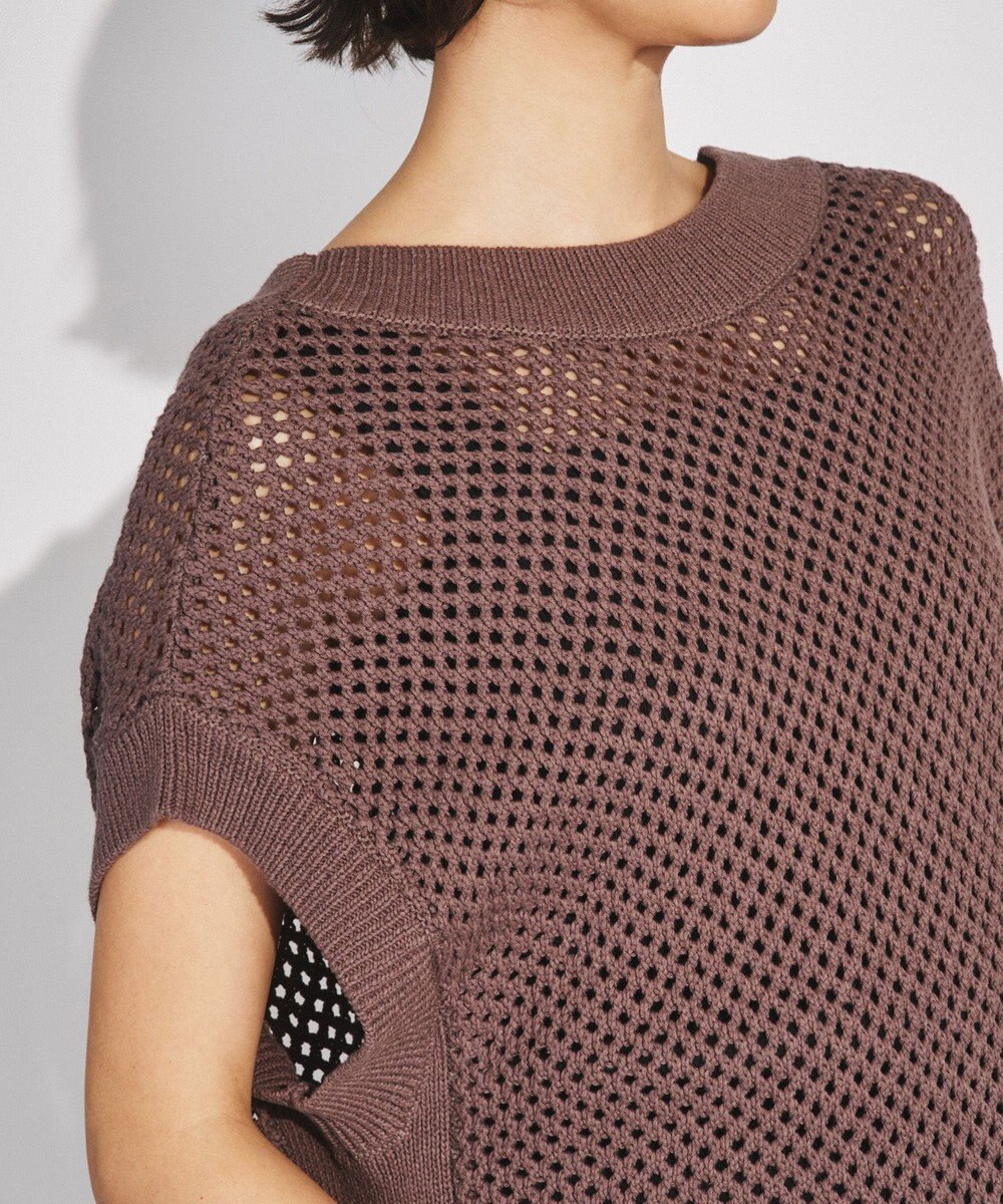 GRACE CONTINENTAL メッシュ2wayニットトップ 