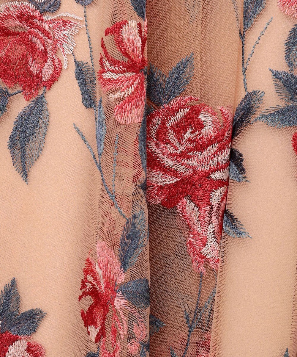 GRACE CONTINENTAL ローズ刺繍フレアドレス 