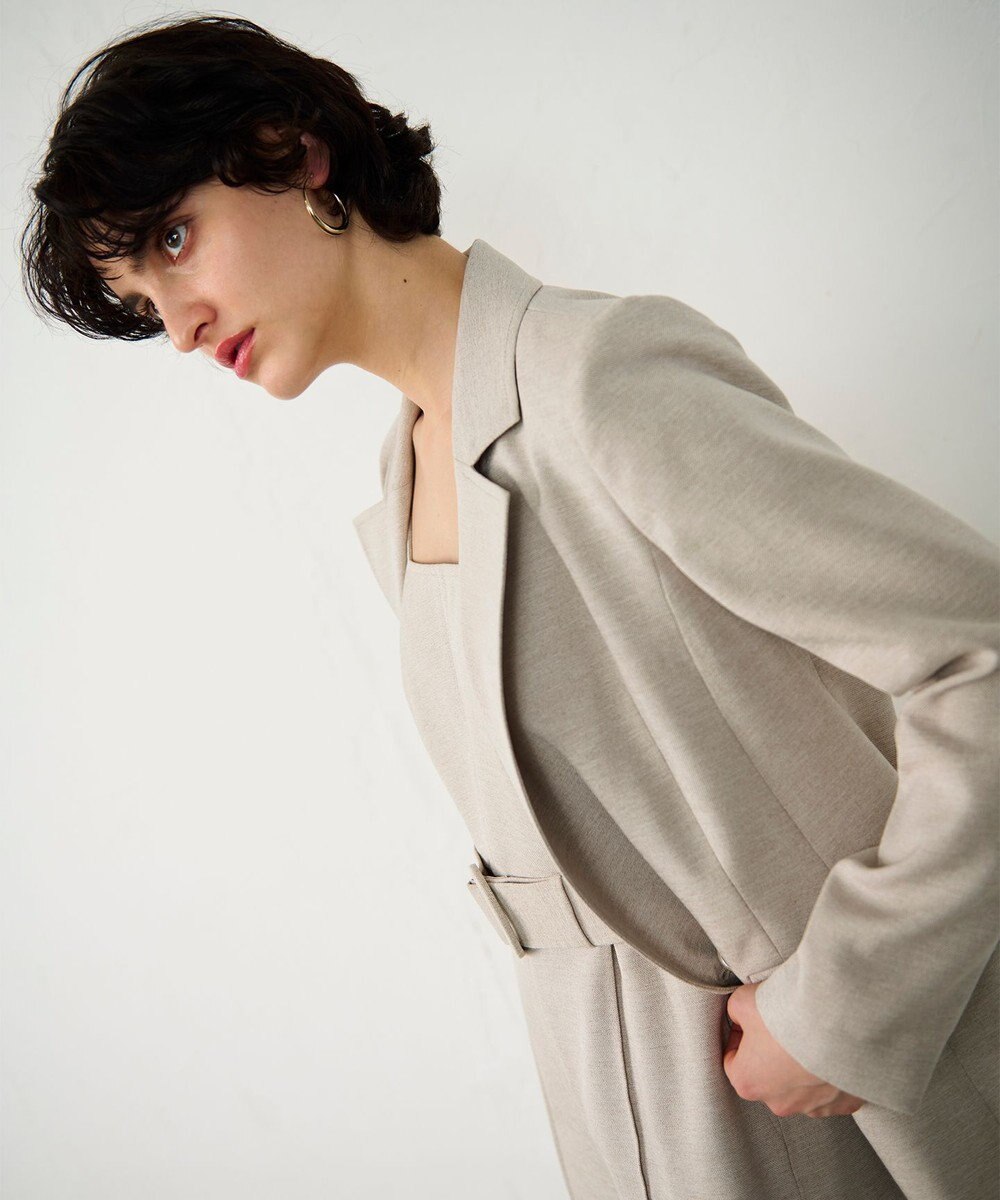 GRACE CONTINENTAL 麻調バックギャザージャケット 