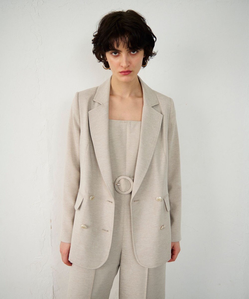 GRACE CONTINENTAL 麻調バックギャザージャケット 