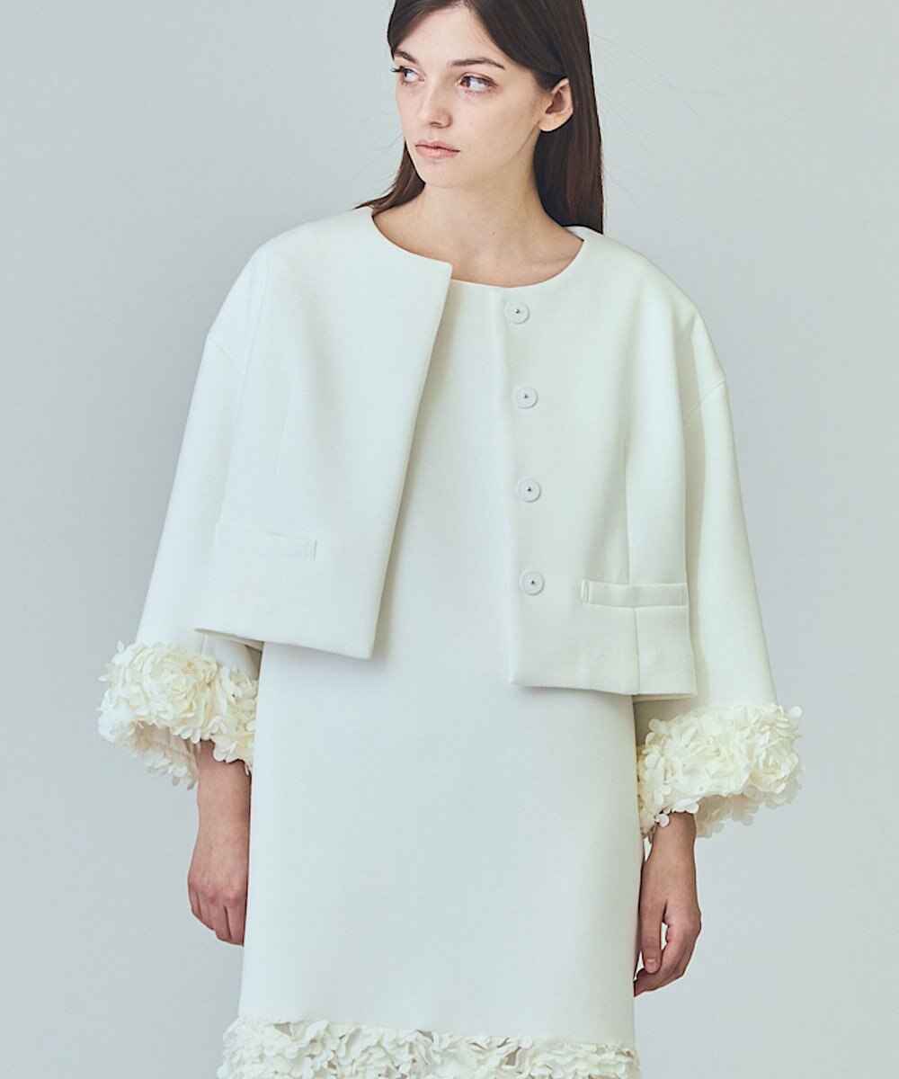 GRACE CONTINENTAL フラワーチュール切替ジャケット