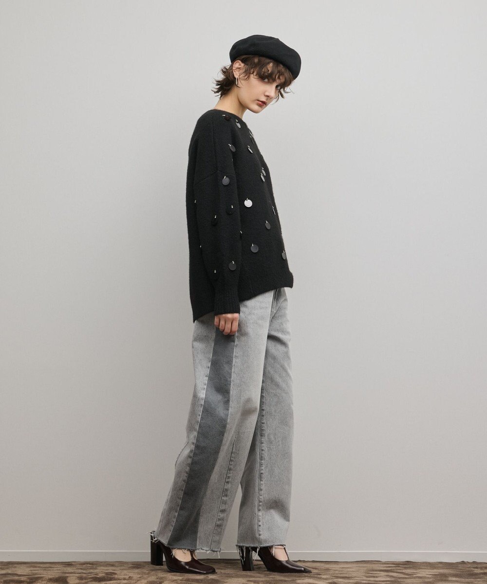 GRACE CONTINENTAL スパンコールニットトップ 