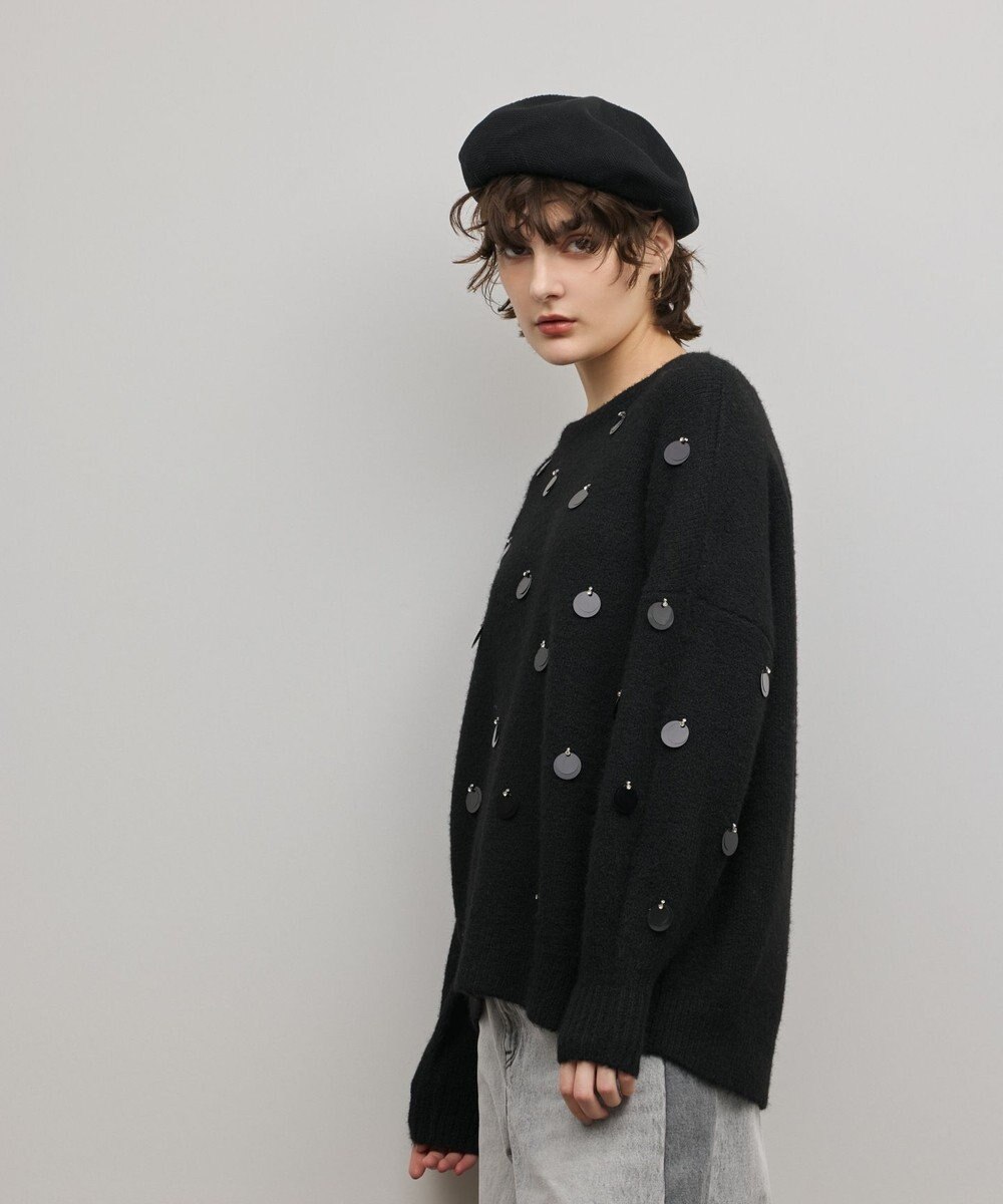 GRACE CONTINENTAL スパンコールニットトップ 