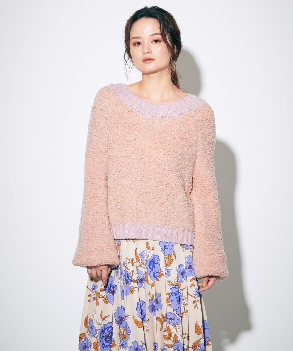 ボアニットTOP, ピンク, 36