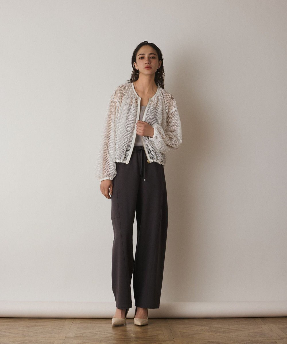 GRACE CONTINENTAL メッシュギャザーブルゾン 