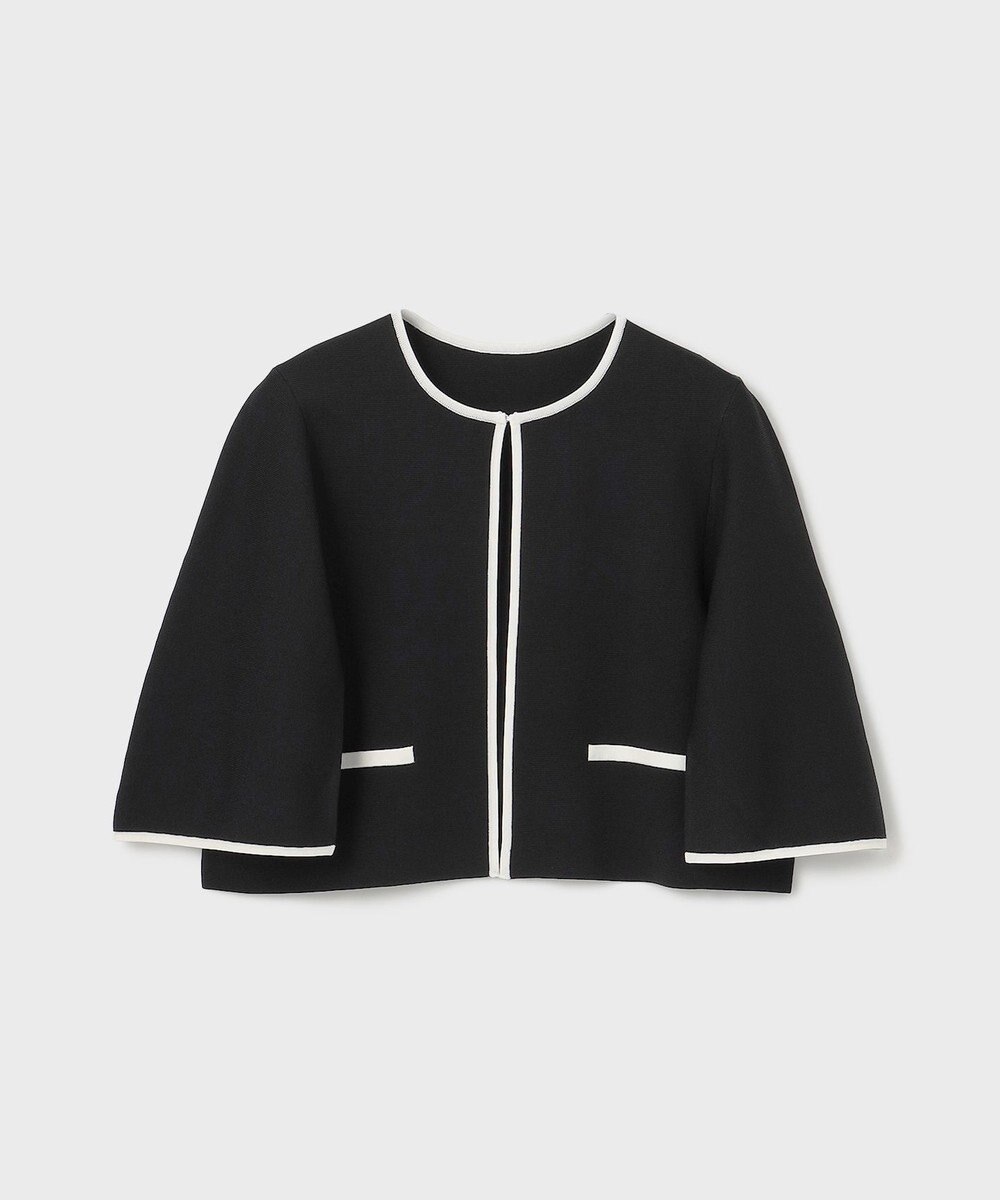 GRACE CONTINENTAL バイカラースリットニットカーディガン