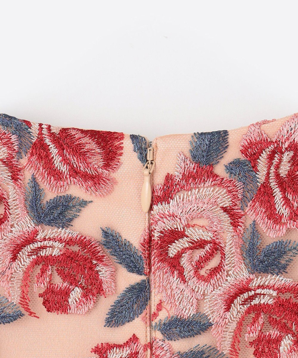 GRACE CONTINENTAL ローズ刺繍フレアドレス