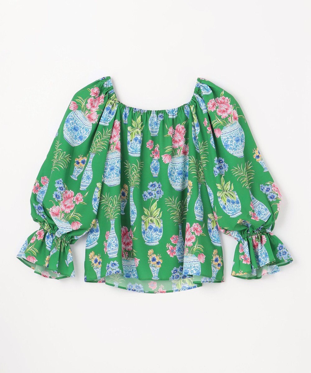 GRACE CONTINENTAL フラワーベースプリントトップ 