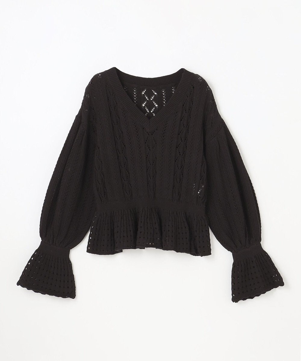 GRACE CONTINENTAL レース編ルーズニットトップ 