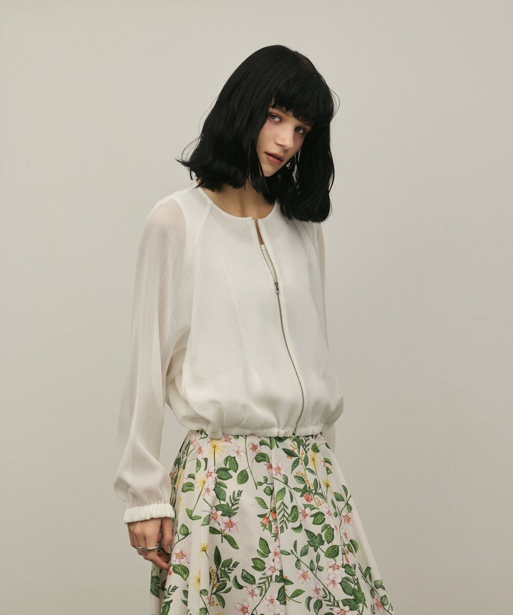 GRACE CONTINENTAL ノーカラーカラミブルゾン 