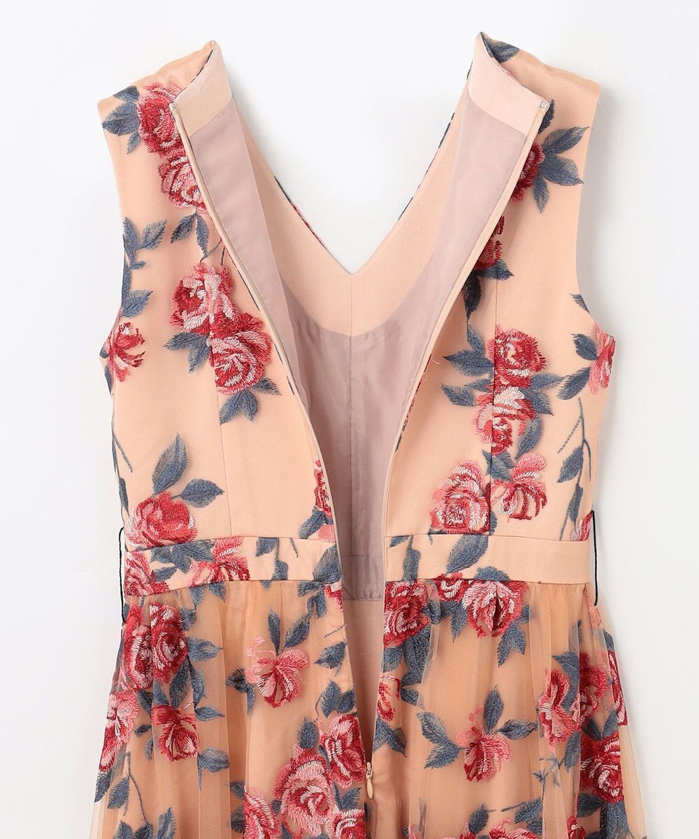 GRACE CONTINENTAL ローズ刺繍フレアドレス 