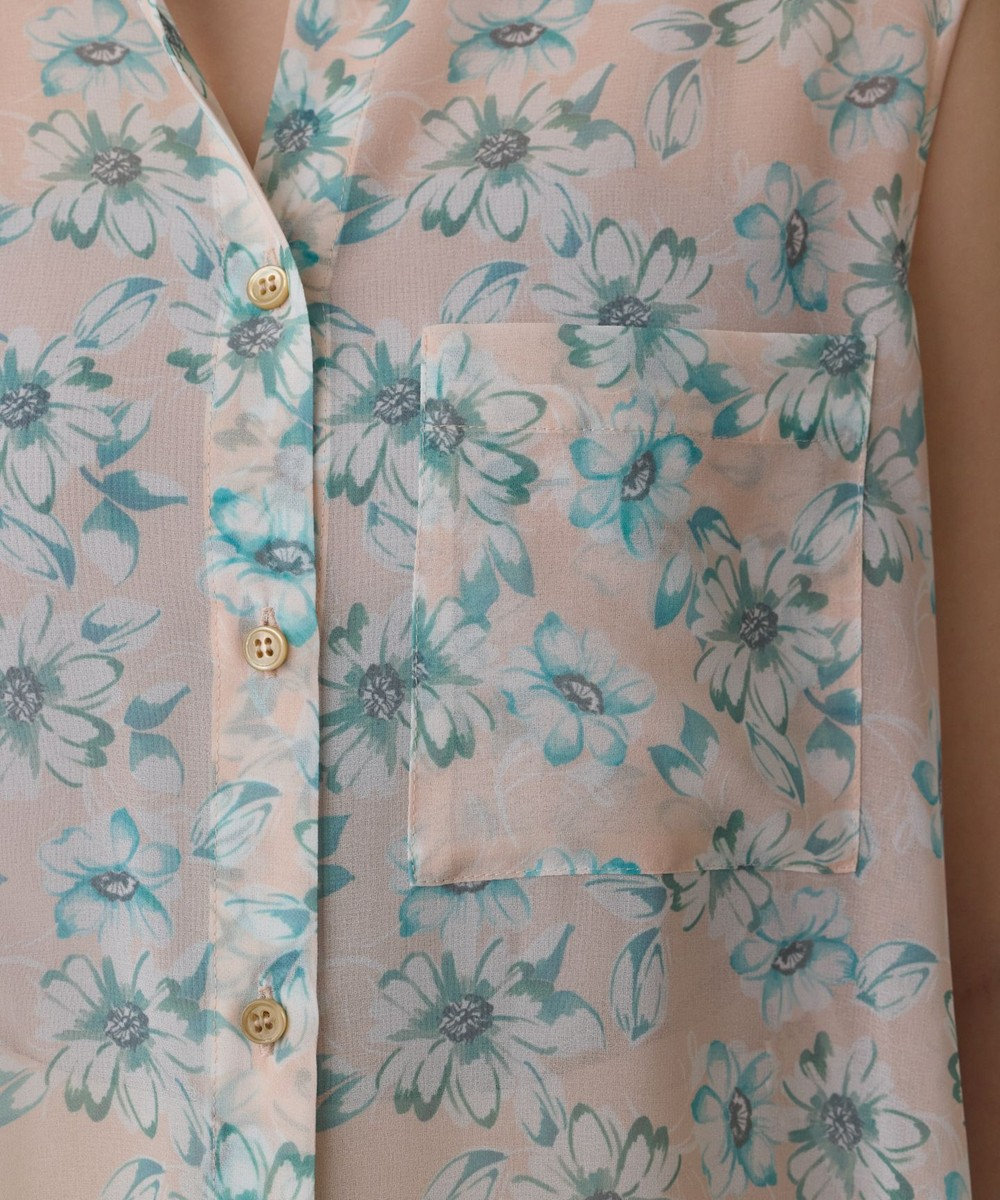 GRACE CONTINENTAL フラワーロングシャツ