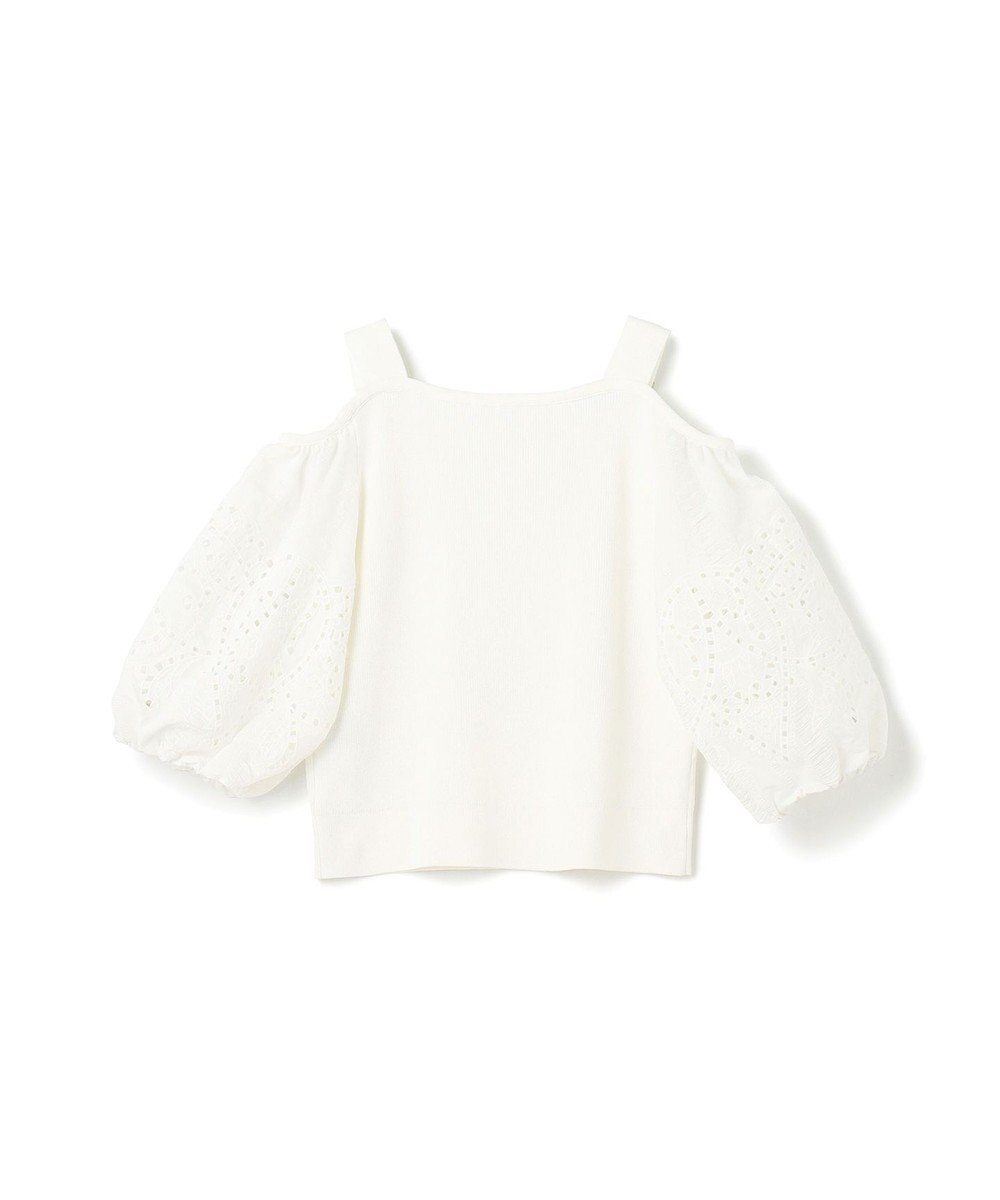GRACE CONTINENTAL 刺繍パフスリーブニットトップ 