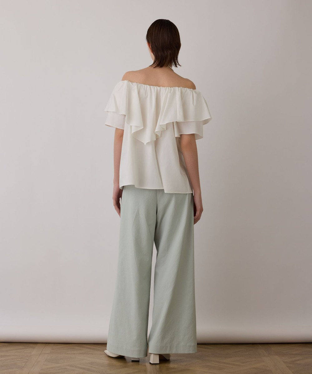 GRACE CONTINENTAL フリルオフショルトップ