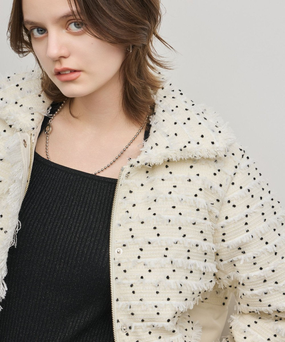 GRACE CONTINENTAL ツイードダウンジャケット 