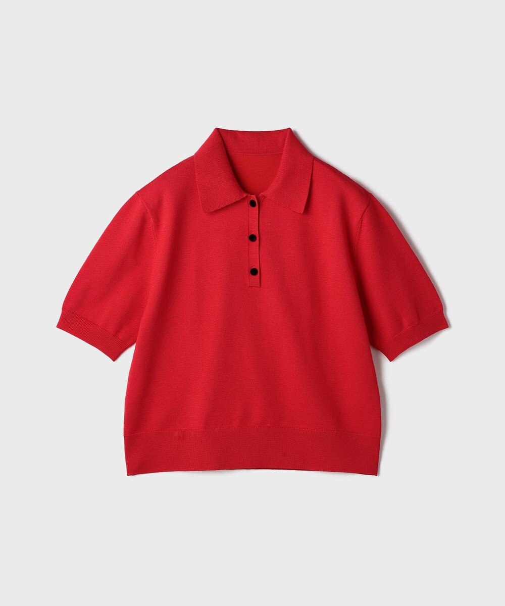 GRACE CONTINENTAL バイカラーポロニットトップ 