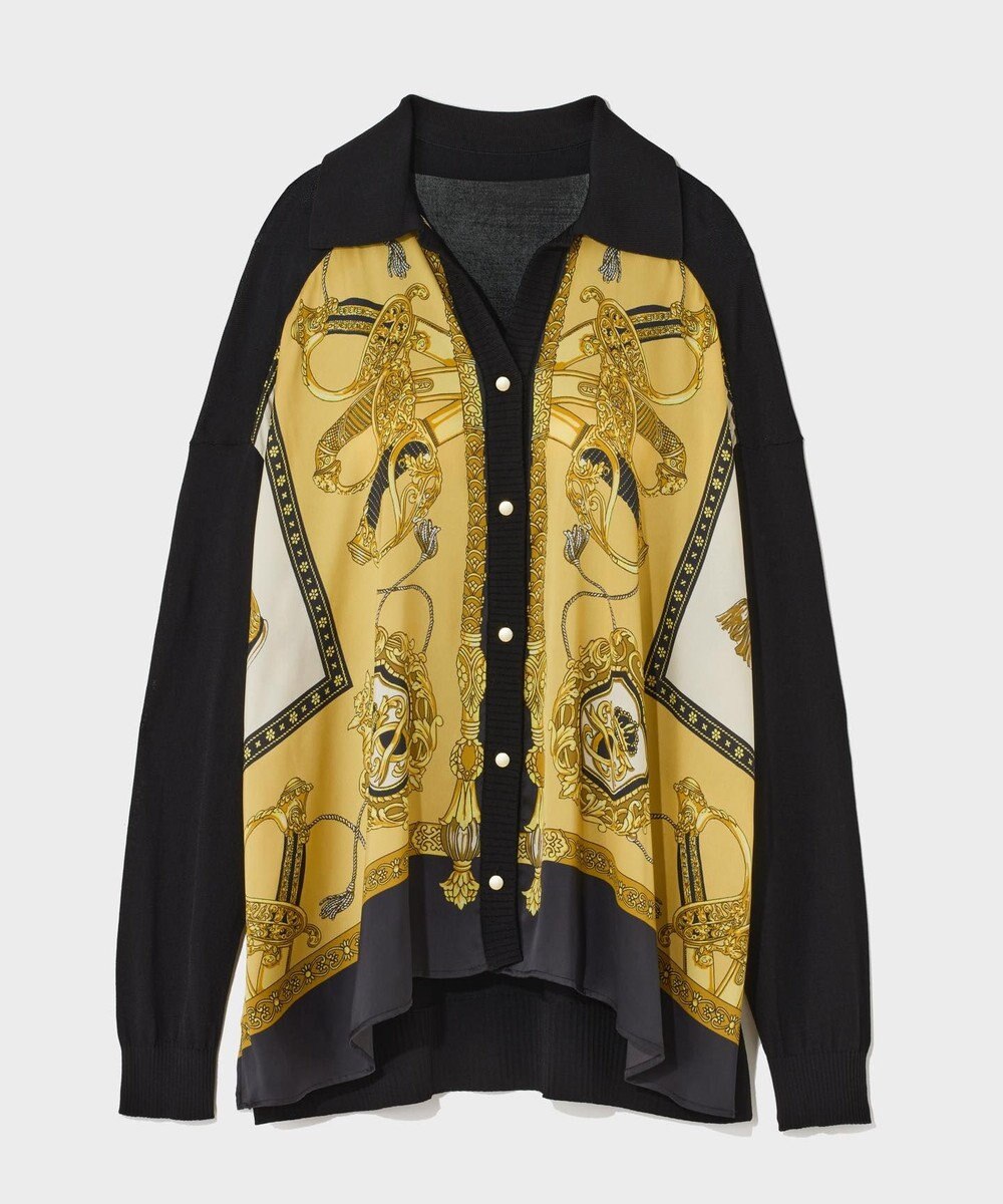 GRACE CONTINENTAL スカーフコンビカーディガン