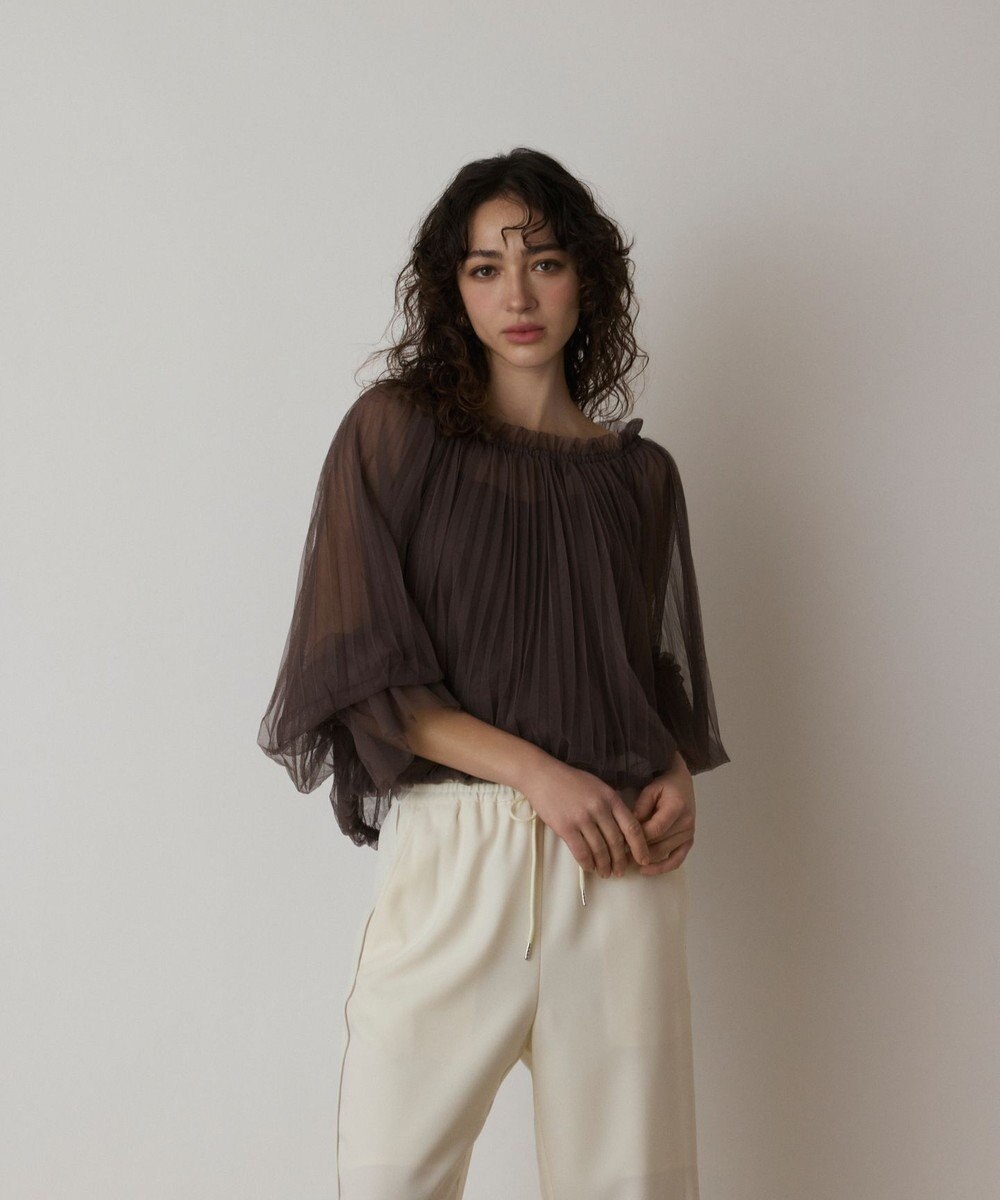 GRACE CONTINENTAL チュールプリーツトップ 