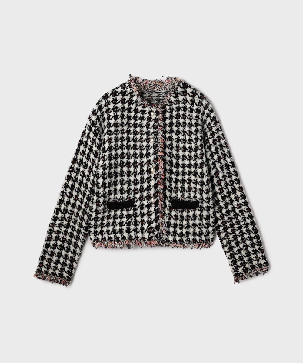 GRACE CONTINENTAL ツイードニットショートカーディガン 