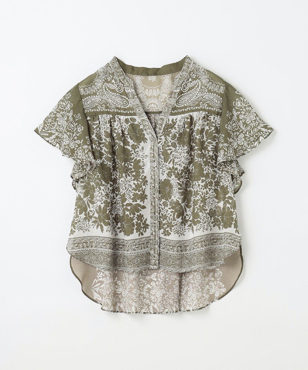 GRACE CONTINENTAL バンダナフレアスリーブブラウス 