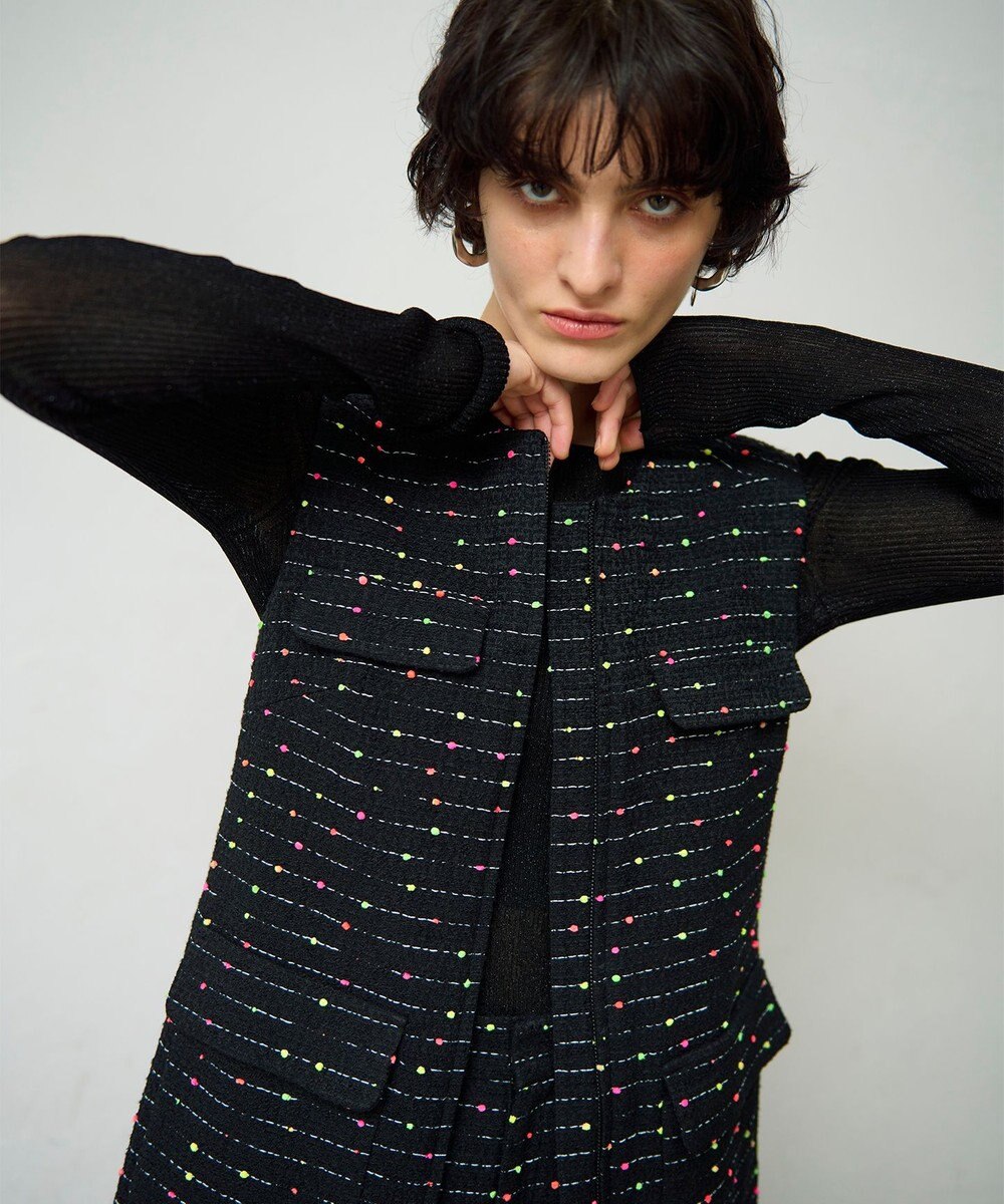 GRACE CONTINENTAL ネオンドットジャガードワンピース