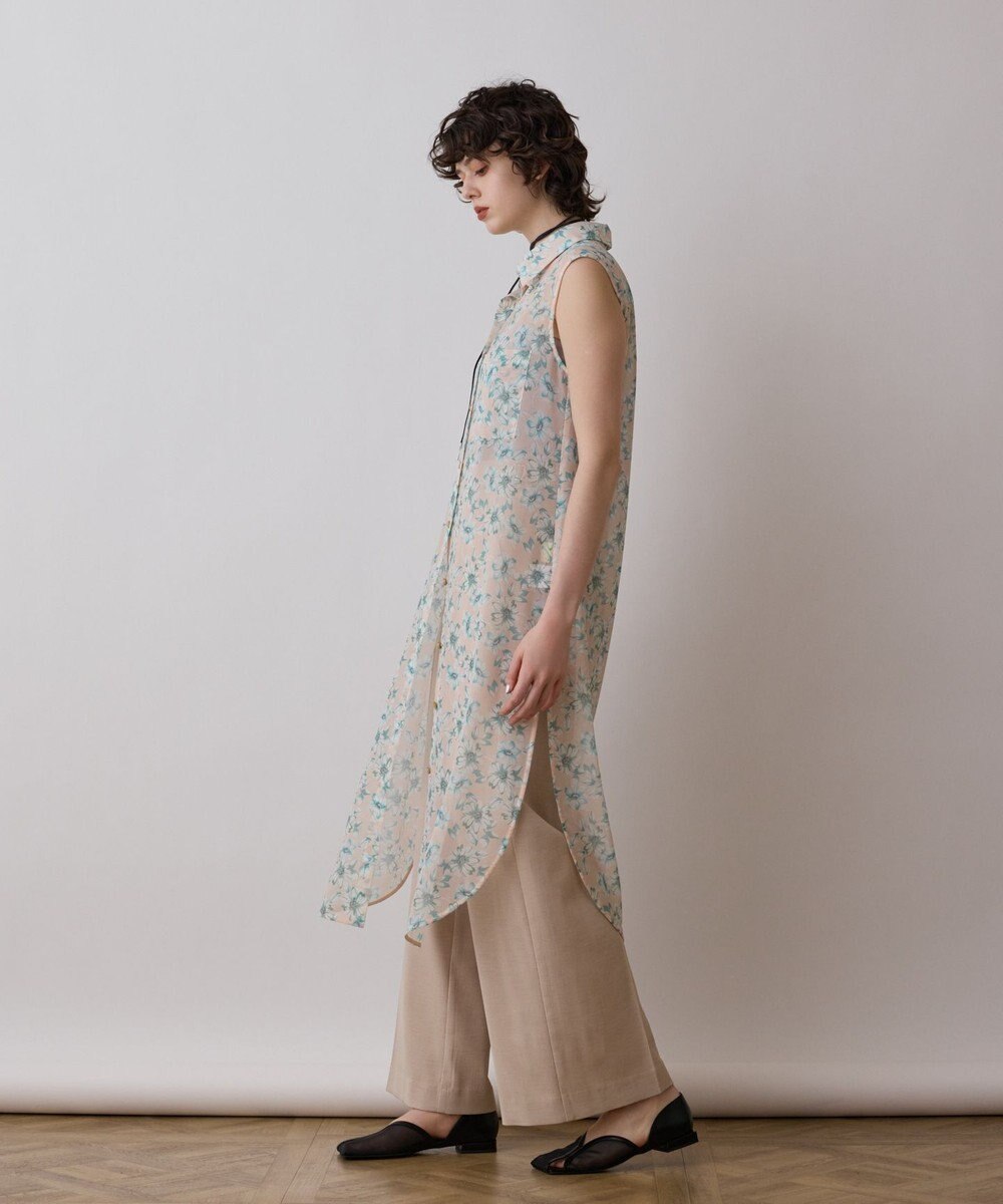 GRACE CONTINENTAL フラワーロングシャツ 