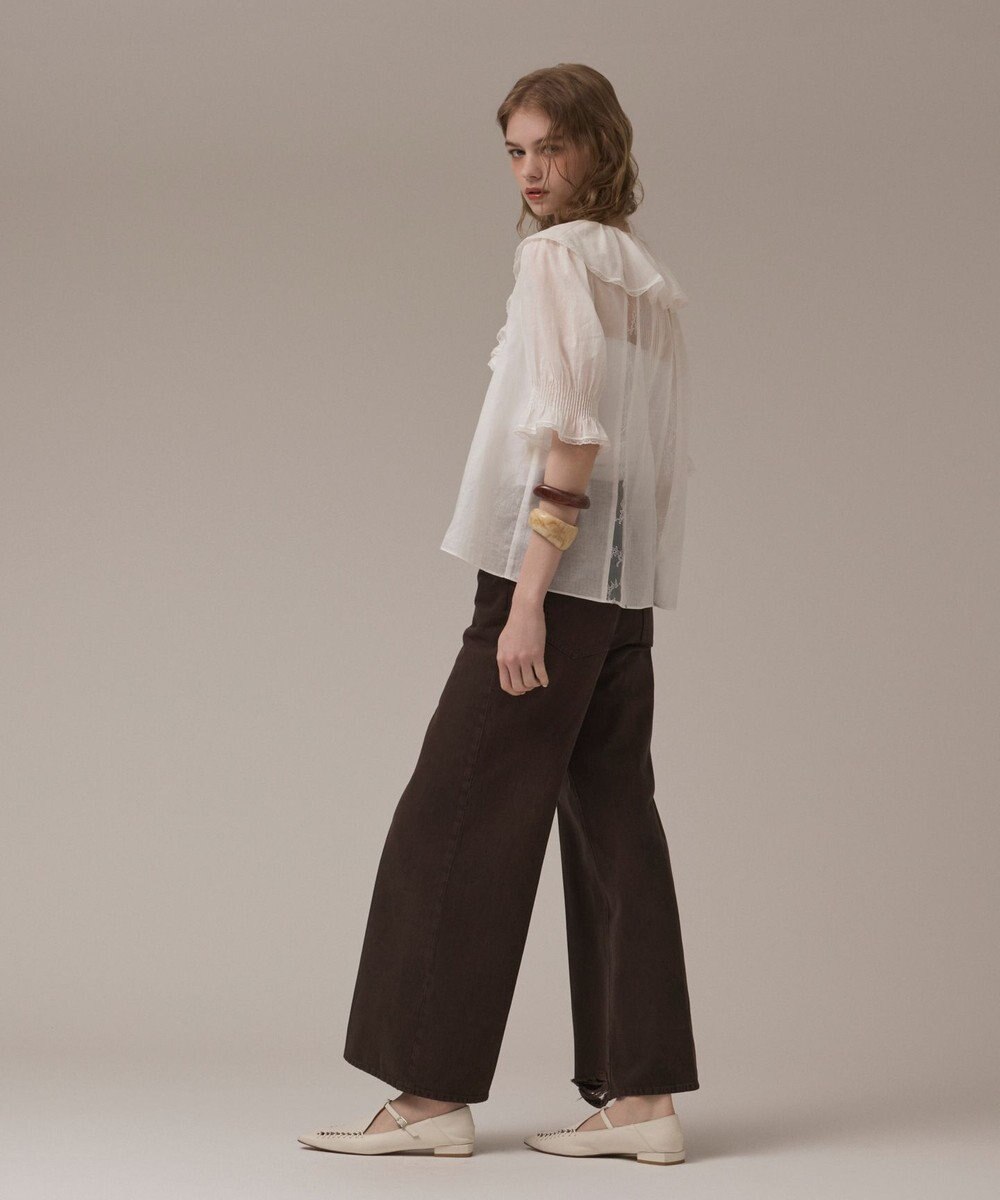 GRACE CONTINENTAL コットンフリルカラーブラウス